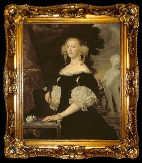 framed  Abraham van den Tempel Portrait of a Woman, ta009-2